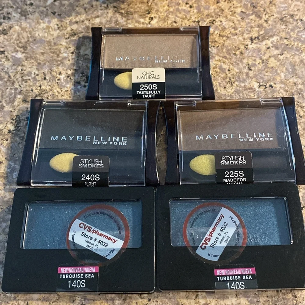 NWT Maybelline Eye Shadow Lot of 5 Shades 250S 240S 225S 140S Expert Wear
